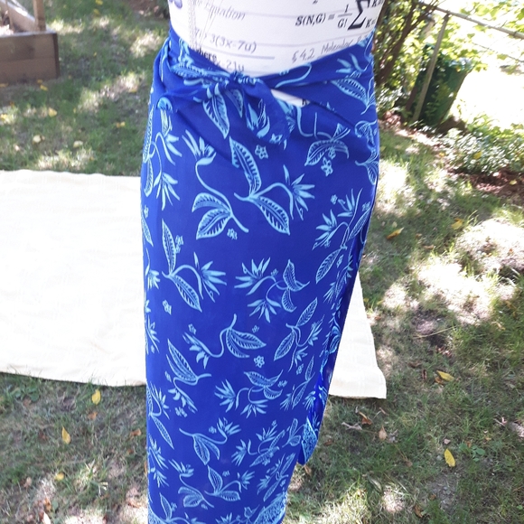 3/$10 Blue bathing suit wrap cover up sarongs